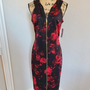 Black and red sleeveless dress